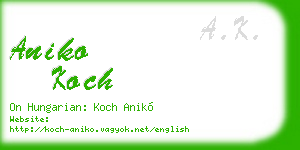 aniko koch business card
